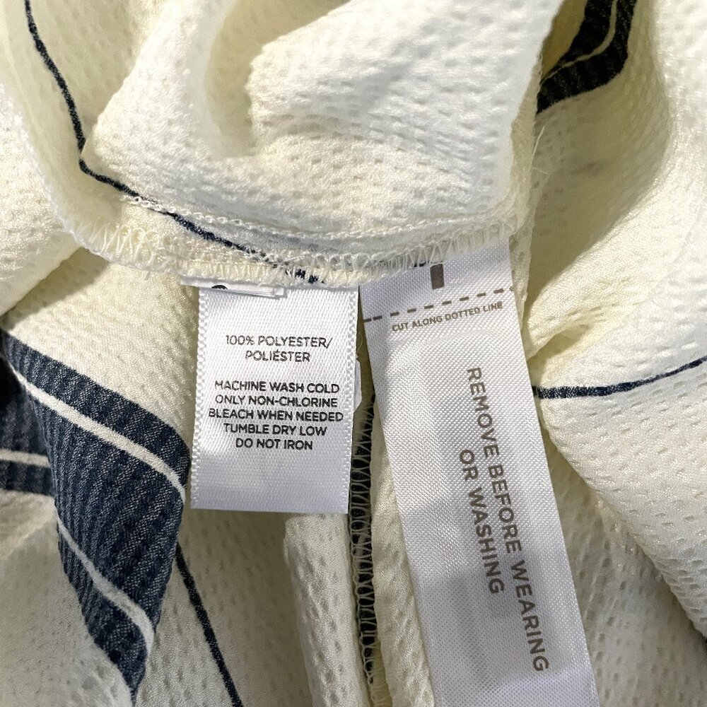 Lou & Gray Navy Blue/ Cream Vertical Stripped Maxi Dress Size Small - Picture 8 of 8